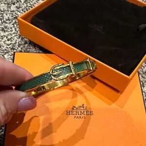 Hermes Green and Gold Women's Bracelet